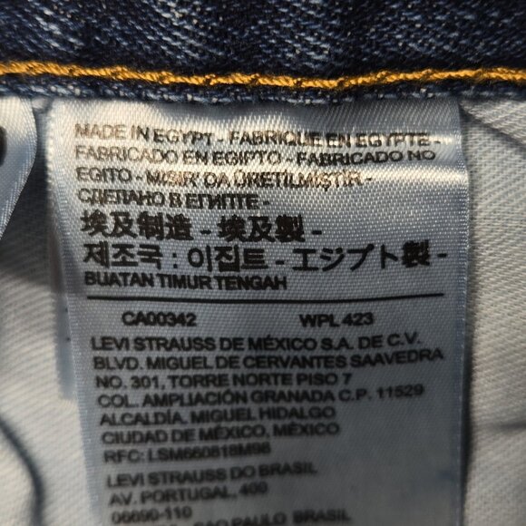 Levis 501 Jeans Mens 42 x 26 Blue Straight Button Fly Medium Wash High Rise - Picture 14 of 16